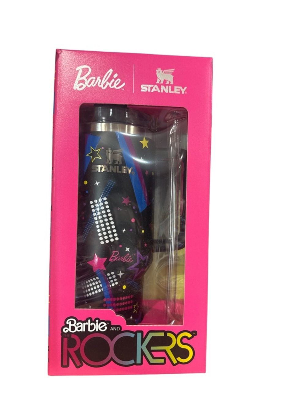 Stanley Black & Pink Barbie Rockers Insulated Travel Tumbler